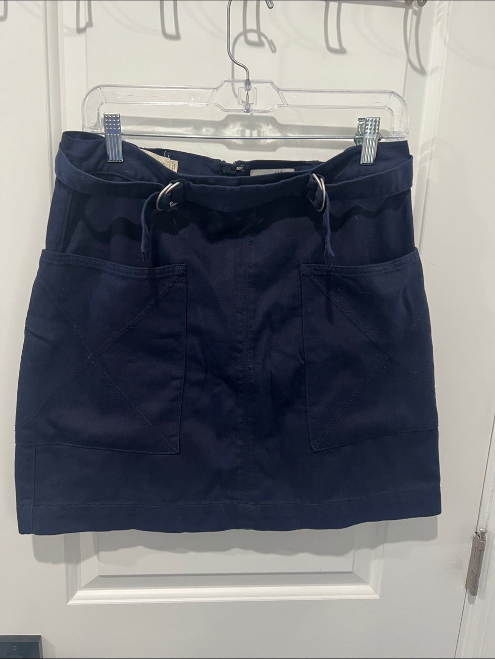 Anthropologie Pilcro Navy Utility Pocket‎ Mini Skirt Size 10